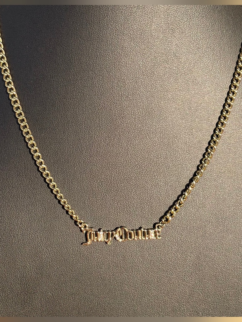 Juicy Couture Gold Logo Nameplate Necklace